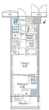 パークアクシス品川南大井パークフロント 630 間取り図