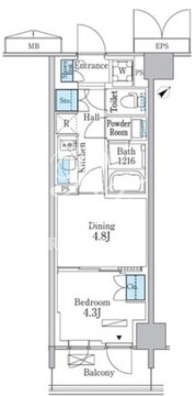 パークアクシス品川南大井パークフロント 634 間取り図