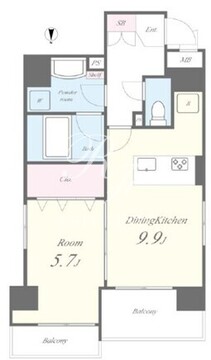 シャルム勝どき 303 間取り図