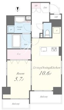 シャルム勝どき 502 間取り図