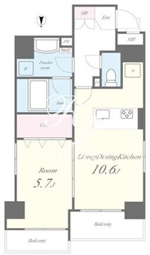 シャルム勝どき 602 間取り図