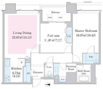 中野ステーションレジデンス 2503 間取り図