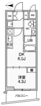 オルタナ中野 306 間取り図