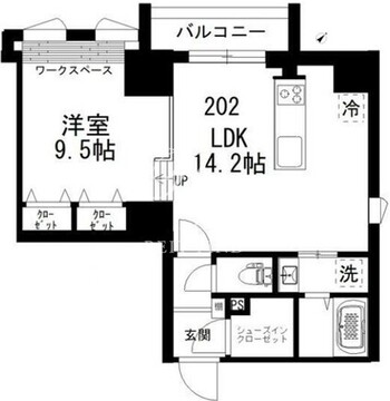 カスガディアコート赤坂 202 間取り図