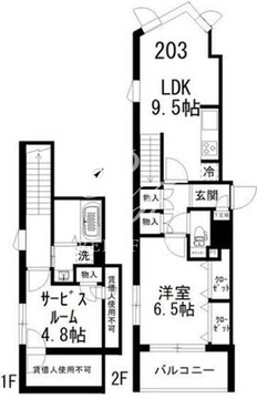 カスガディアコート赤坂 203 間取り図