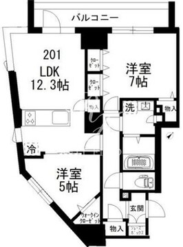 カスガディアコート赤坂 201 間取り図