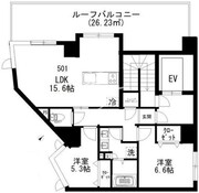 カスガディアコート赤坂 501 間取り図