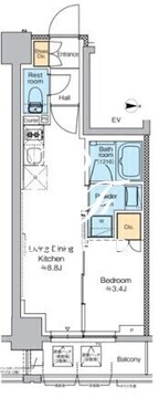 プラウドフラット三越前イースト 403 間取り図