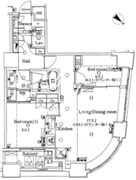 パークアクシス日本橋ステージ 813 間取り図