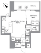 バウスフラッツ蔵前 401 間取り図