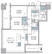 WORLD TOWER RESIDENCE 19階80.59㎡ 間取り図