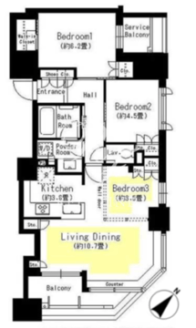 フレンシア築地 402 間取り図