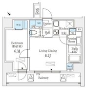 フィシオ飯田橋 1201 間取り図