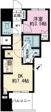 ライオンズミレス蔵前 1005 間取り図
