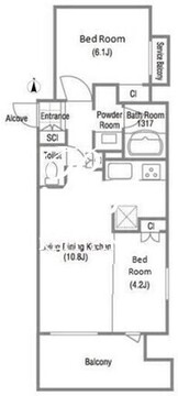 クレストコート吾妻橋レジデンス 401 間取り図