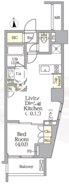 アーバンコア旗の台 703 間取り図