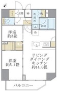 アジールコート町屋 204 間取り図