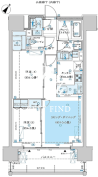 ディームス渋谷本町 1005 間取り図