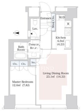 セントラルパークタワー・ラ・トゥール新宿 3406 間取り図