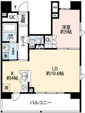 プレール・ドゥーク神楽坂 1401 間取り図