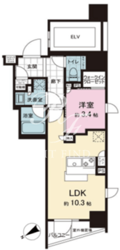 ザ・ライオンズミレス蔵前 1503 間取り図
