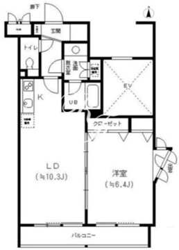 レジディア笹塚 101 間取り図
