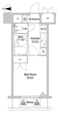 コンフォリア芝浦キャナル 502 間取り図