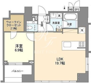 ラサンテ麻布十番 1503 間取り図