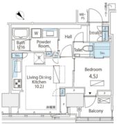 プラウドタワー芝浦 1502 間取り図