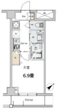カスタリア本駒込 502 間取り図