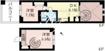 レジデンスシャルマン月島 433 間取り図