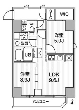 シーズンフラッツ蒲田ウエスト 202 間取り図