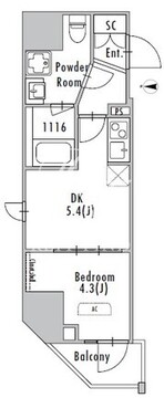 グランパセオ浅草入谷 201 間取り図