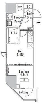 グランパセオ浅草入谷 401 間取り図