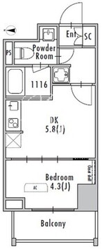 グランパセオ浅草入谷 202 間取り図