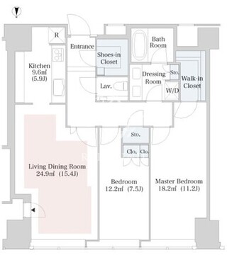 セントラルパークタワー・ラ・トゥール新宿 2901 間取り図