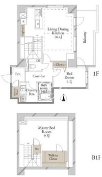グランフィールド麻布霞町 106 間取り図