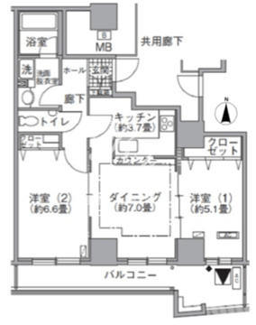アクティ汐留 306 間取り図