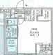 アイルプレミアム月島ドゥーエ 202 間取り図