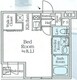 アイルプレミアム月島ドゥーエ 203 間取り図