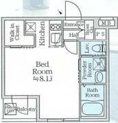アイルプレミアム月島ドゥーエ 303 間取り図