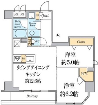 クレストコート志村坂上 501 間取り図