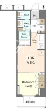 パークホームズ東陽町 7階33.33㎡ 間取り図