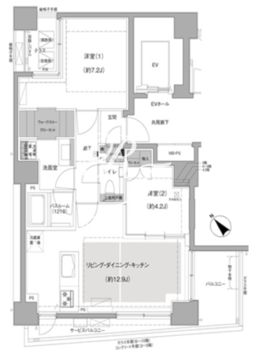 エルスタンザ文京白山 201 間取り図