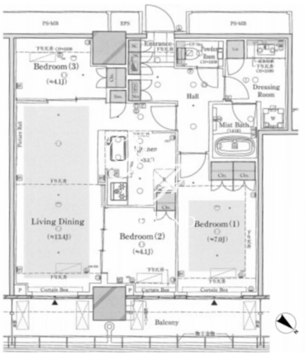 ザ・タワー十条 3713 間取り図