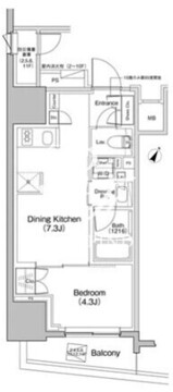 ザ・パークハビオ大森町 1304 間取り図