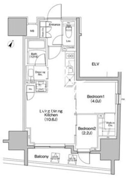 ザ・パークハビオ大森町 1406 間取り図