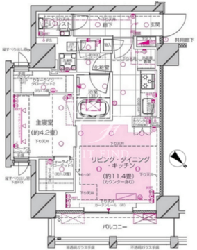 ピアース赤坂 707 間取り図