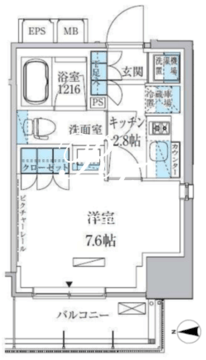 パークアクシス上野松が谷 504 間取り図