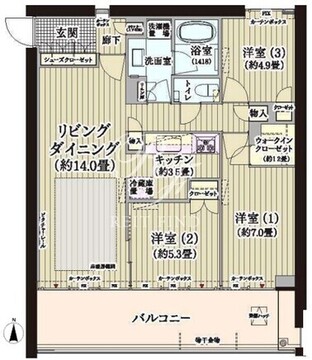 ガーデニエール砧ウエスト 109 間取り図